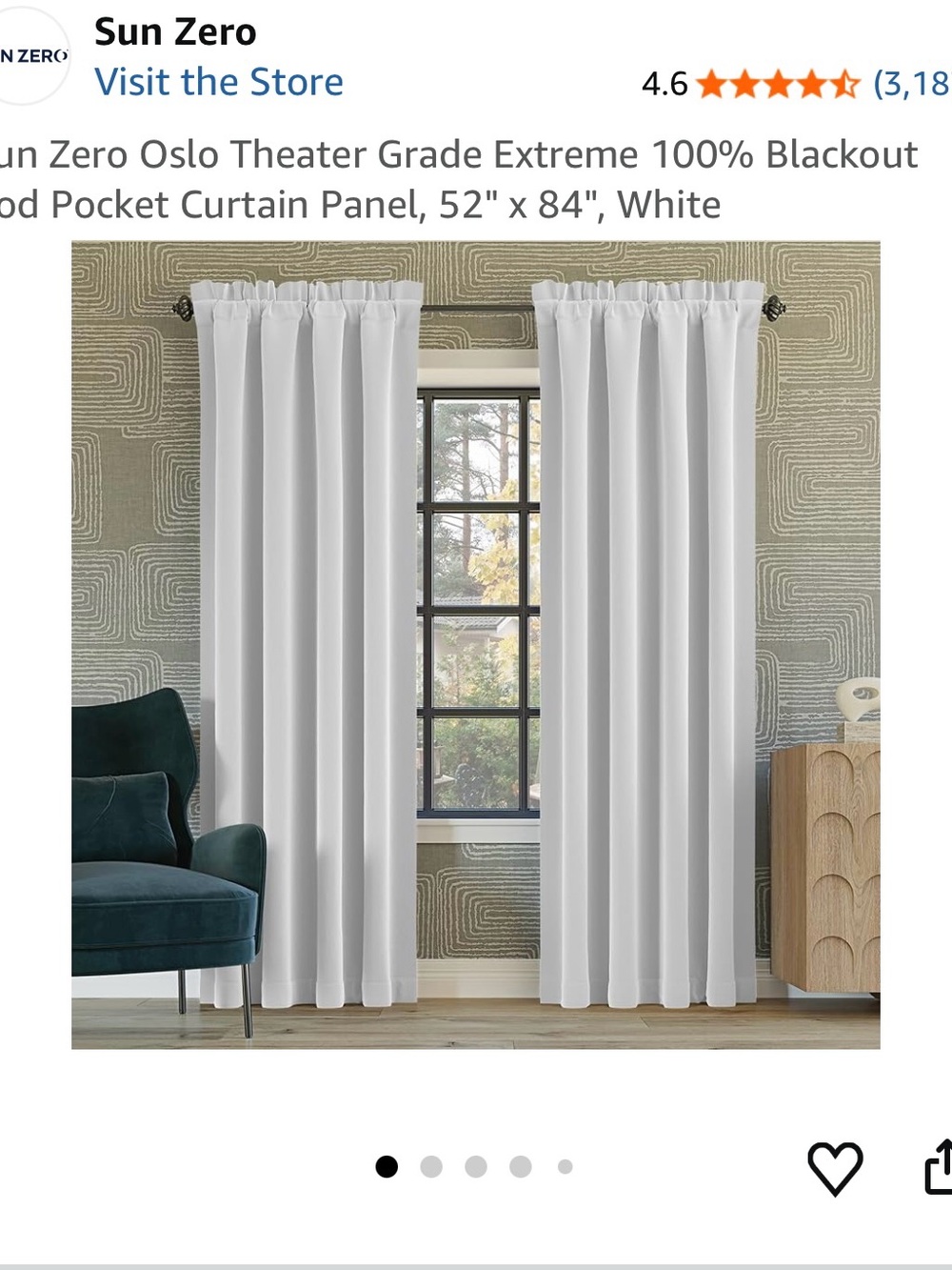 Sun Zero White Blackout Curtain Panels (Quantity 2)